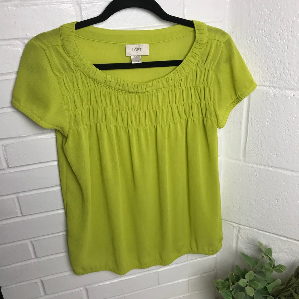 {Loft} Sheer Short Sleeve Top
